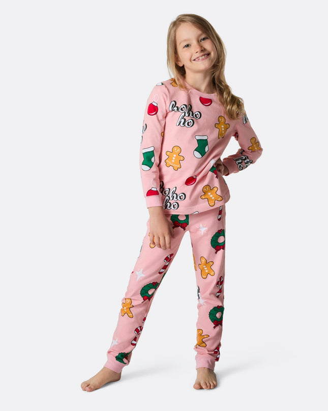 Kids' Pink Hohoho Christmas Pajamas