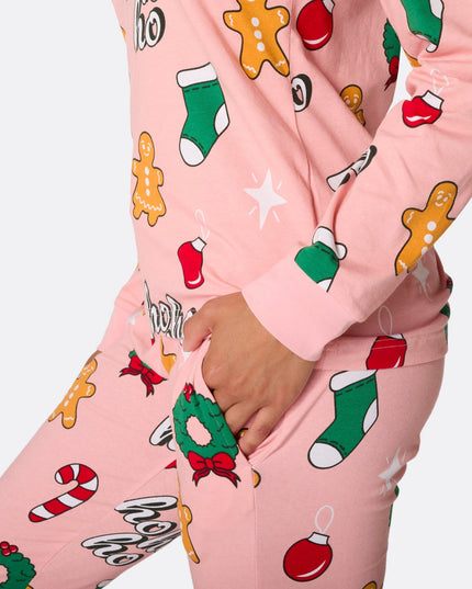 Women's Pink Hohoho Christmas Pajamas