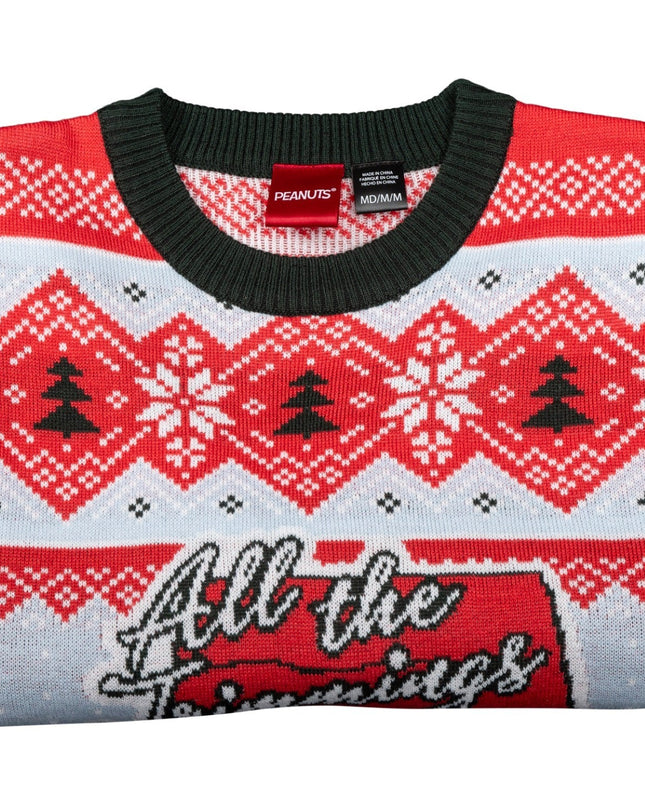 Peanuts House All the Trimmings Ugly Christmas Sweater