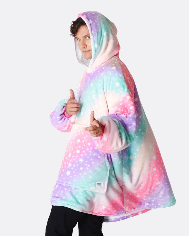 HappyHoodie Pink Rainbow for Adults - Vibrant Style