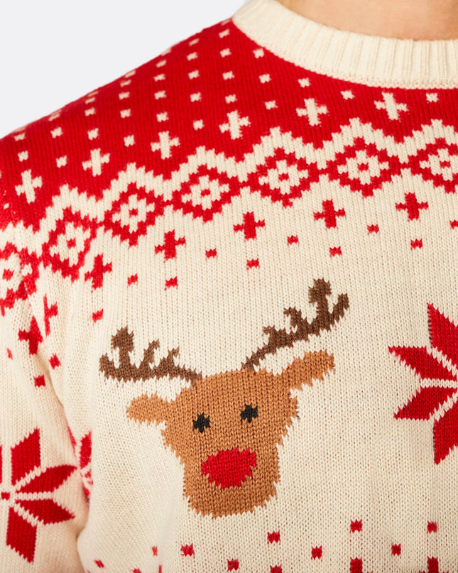Men's Retro Red Reindeer Christmas Sweater