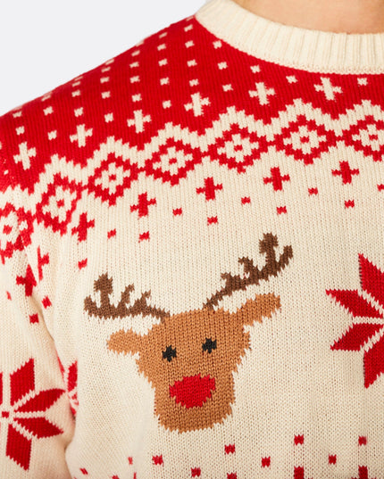 Men's Retro Reindeer Red Christmas Sweater