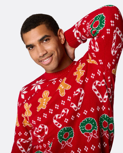 Men's Family Red Christmas Sweater for Festive Gatherings