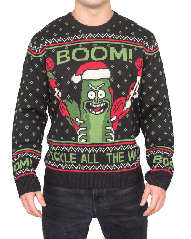 Rick and Morty PickleRick Ugly Christmas Sweater with Lights