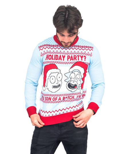 Rick and Morty Light Blue Holiday Party -ruma joulupuserot