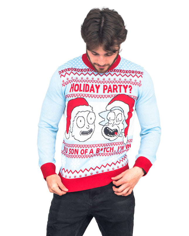 Rick and Morty Light Blue Holiday Party -ruma joulupuserot