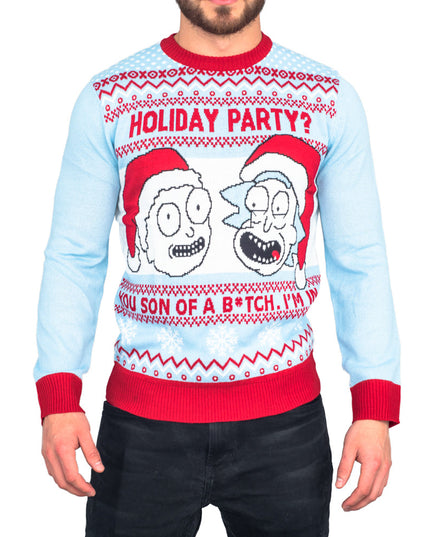 Rick and Morty Light Blue Holiday Party -ruma joulupuserot
