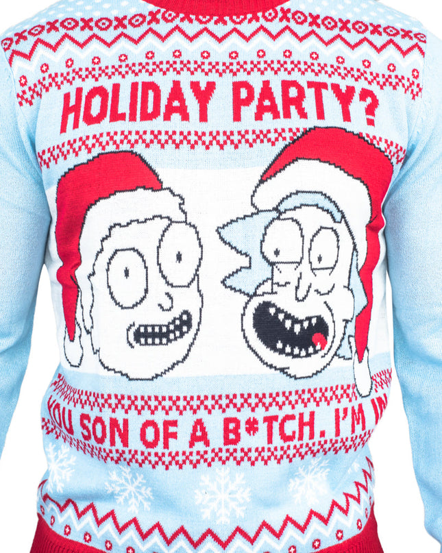 Rick and Morty Light Blue Holiday Party -ruma joulupuserot