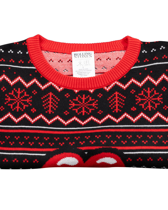 Rolling Stones Lips and Tongue Ugly Christmas Sweater