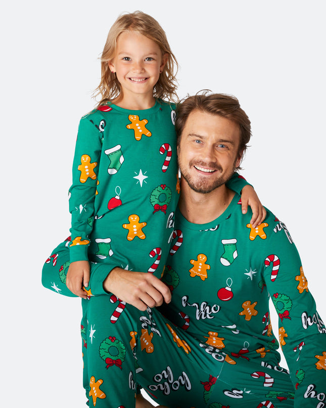 Green Hohoho Christmas Pajamas for Kids