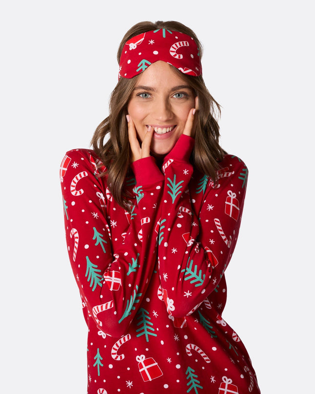 Red Christmas Pattern Sleep Mask