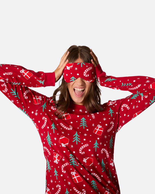 Red Christmas Monster Sleep Mask