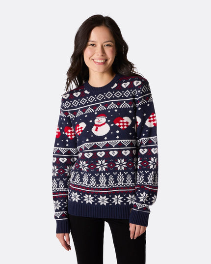Women's Snowman Christmas Sweater for Winter Warmth