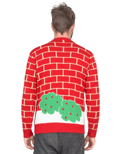 Santa Claus 3D Climbing Chimney Ugly Christmas Sweater