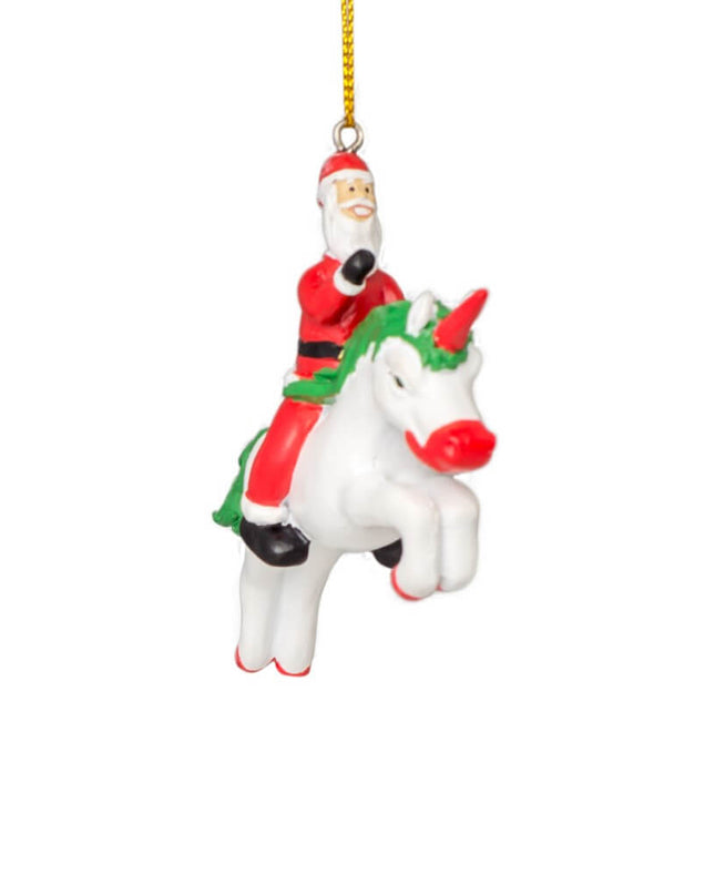 Santa Unicorn Christmas Tree Ornament