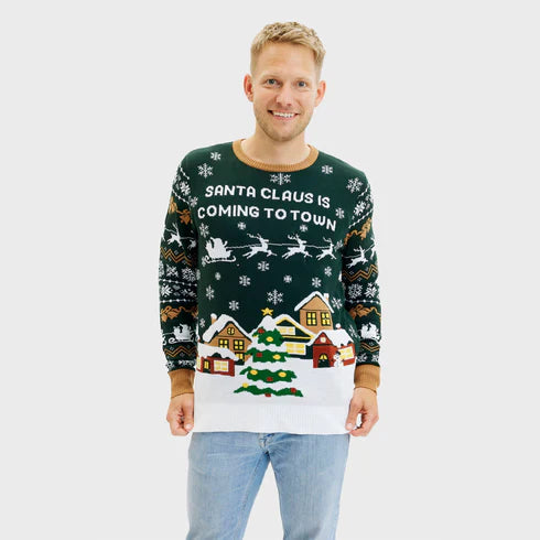 Light-Up Santa Claus Is Coming To Town Sweater
