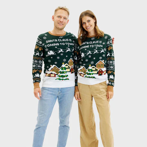 Light-Up Santa Claus Is Coming To Town Sweater