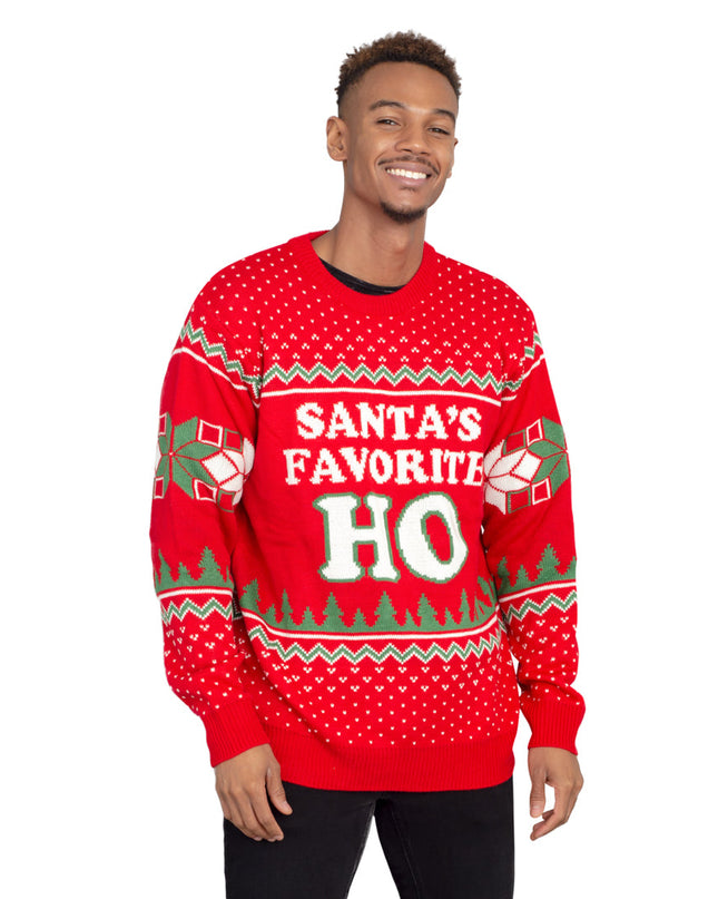 Santa's Favorite Ugly Christmas Sweater with Lights