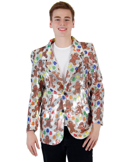 Sequin Gingerbread Man Blazer Jacket