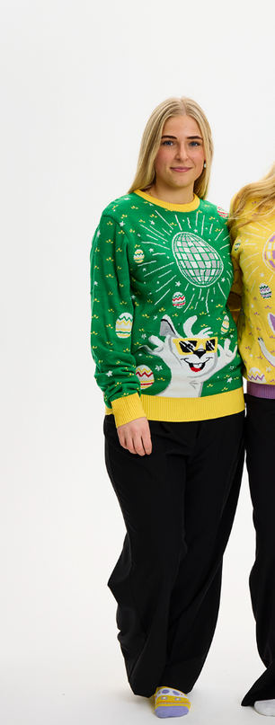 Disco Easter Sweater Green - Women's Edition