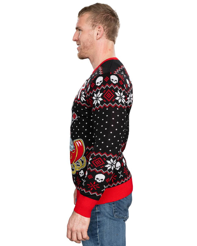 Rock and Roll Santa Claus Guitar Sleigher Ugly Sweater