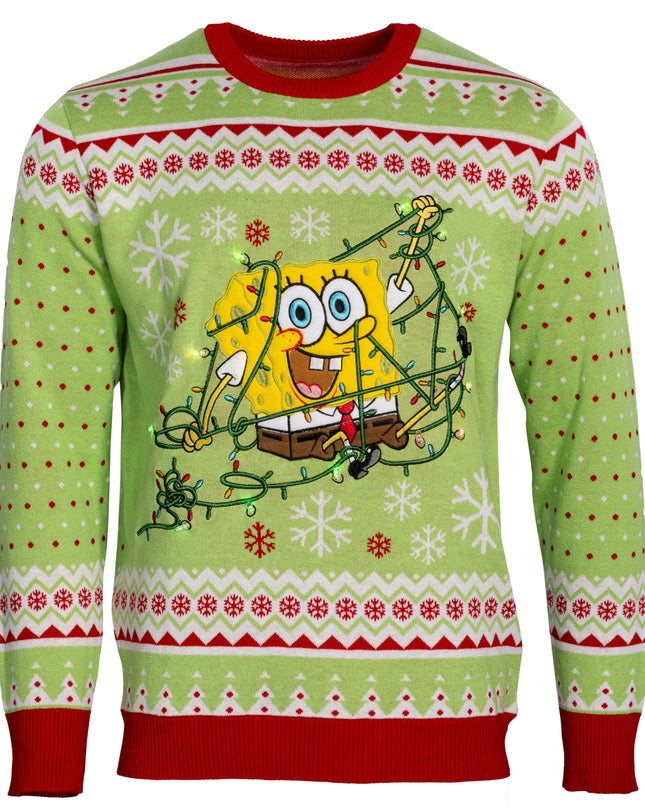 Spongebob Tangled LED Lights Sweater