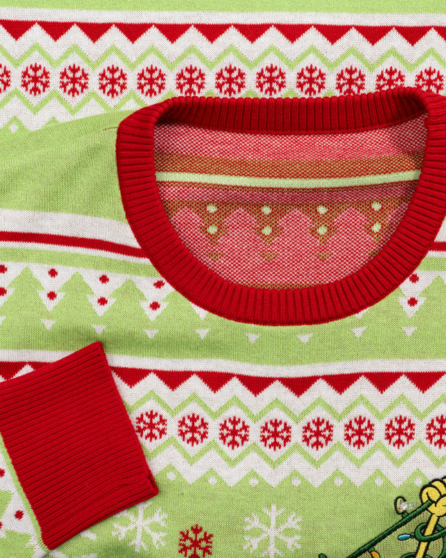 Spongebob Tangled LED Lights Ugly Christmas Sweater