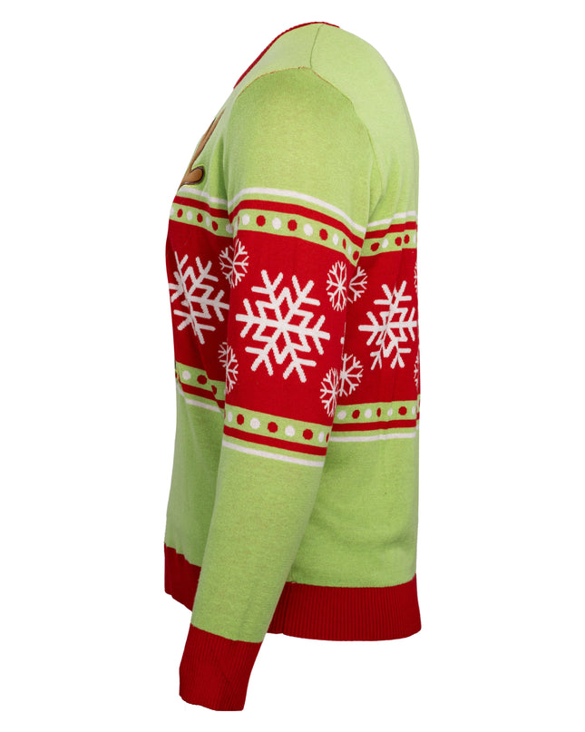 Spongebob LED Reindeer Nose Ugly Christmas Sweater