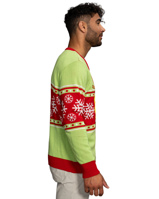 Spongebob LED Reindeer Nose Ugly Christmas Sweater