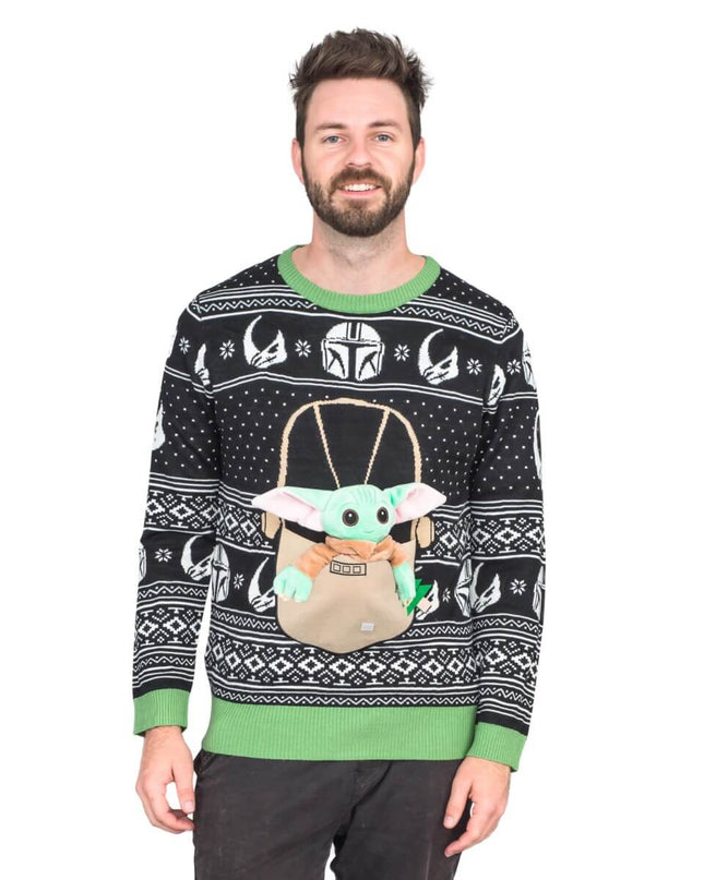 Star Wars Baby Yoda Ugly Christmas Sweater with Lights