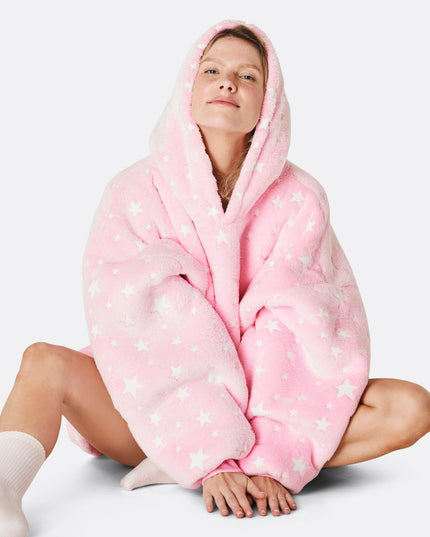Glowing Stars Pink HappyHoodie