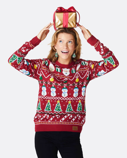 Striped Red Women's Christmas Sweater