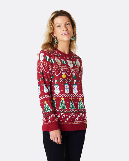Striped Red Women's Christmas Sweater