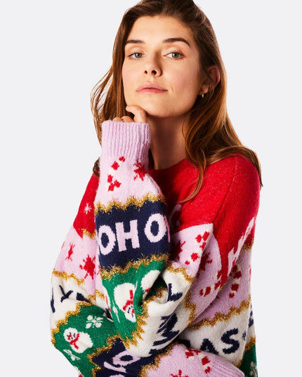 Women's Striped Oversized Christmas Sweater