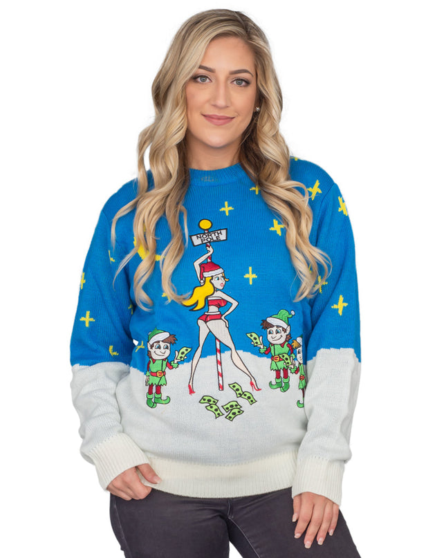 Women's Stripper Pole Ugly Christmas Sweater