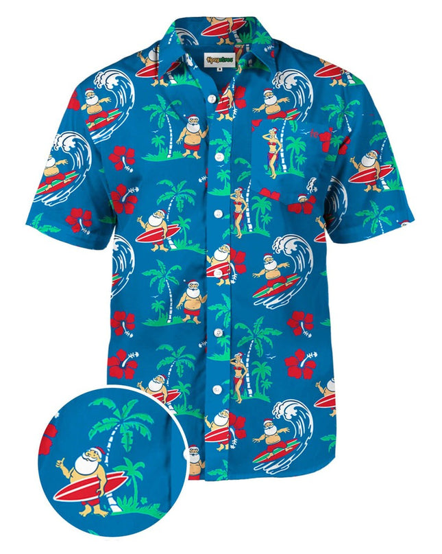 Men's Surf's Up Santa Hawaiian Shirt