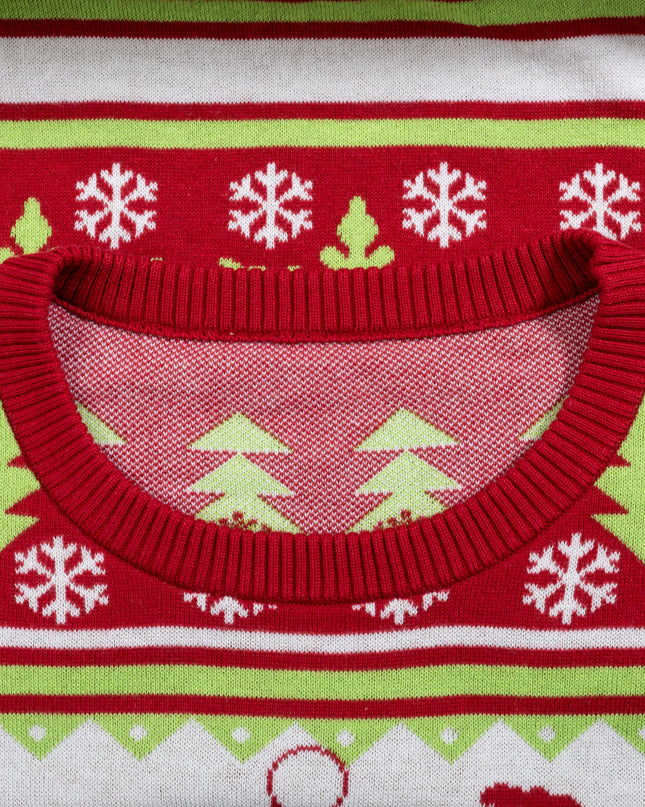 T-Rex Santa Hat 3D Flappy Present Ugly Christmas Sweater