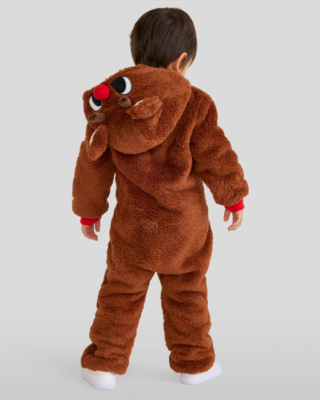 Toddler Boy's Rudolph Sherpa Jumpsuit