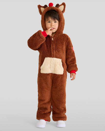 Baby Boy's Rudolph Sherpa Jumpsuit