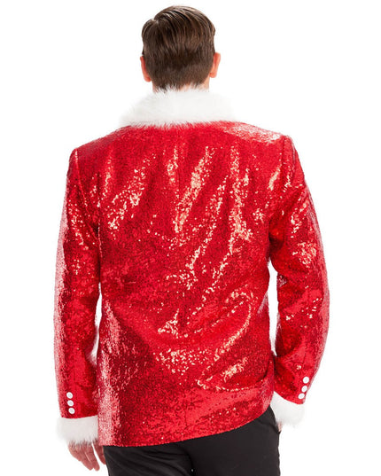 Men's Red Sequin Santa Blazer