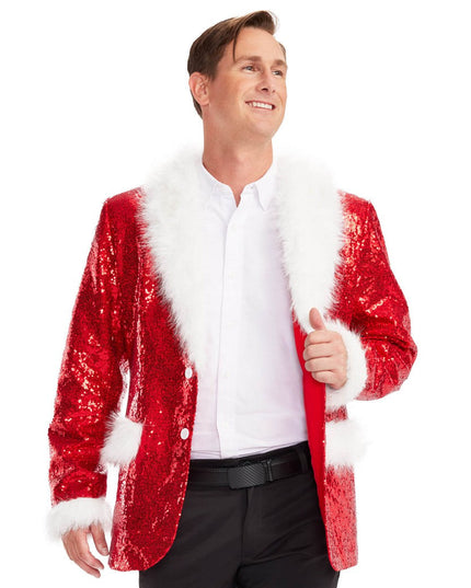Men's Red Sequin Santa Blazer
