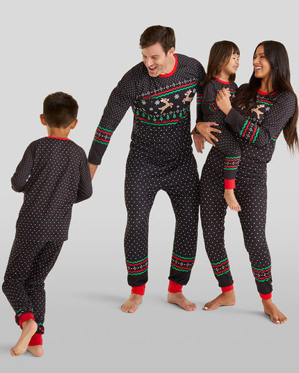 Baby Girl's Fair Isle Rudolph Crew Neck Pajama Set