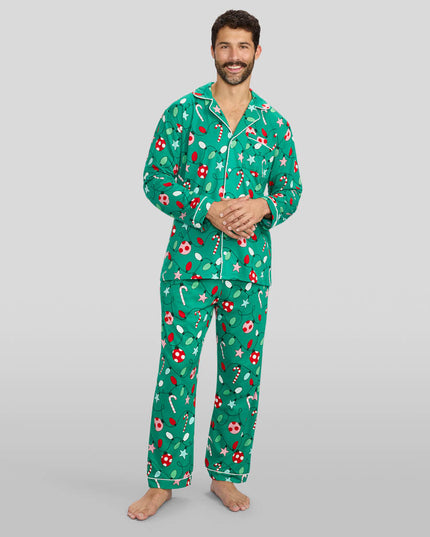Men's Holly Jolly Lapel Pajama Set