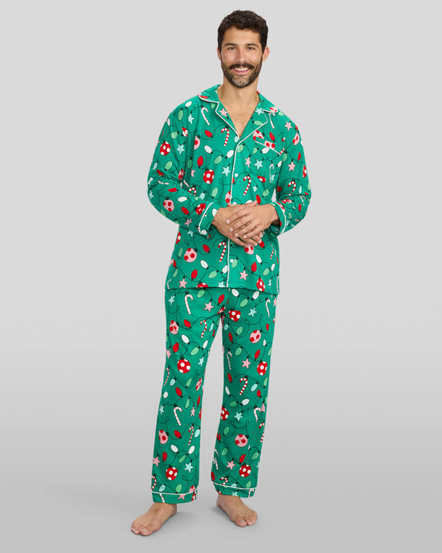 Men's Holly Jolly Lapel Pajama Set