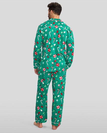 Men's Holly Jolly Lapel Pajama Set