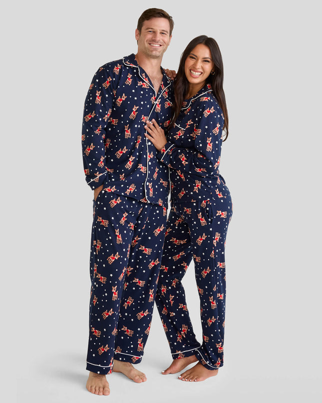 Men's Rudolph Lapel Pajama Set