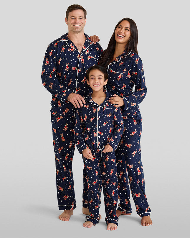 Boy's Rudolph Lapel Pajama Set