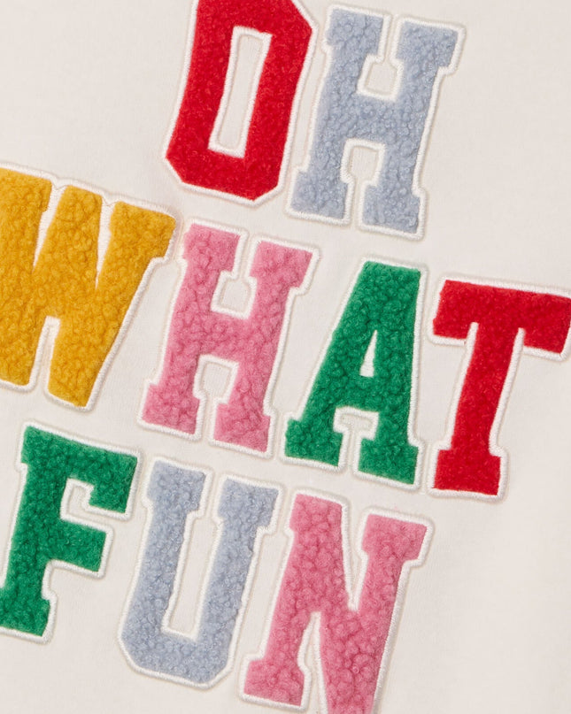 Women's Oh What Fun Patch Letter Sweatshirt