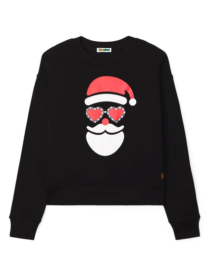 Women's Shimmering Santa Rhinestone Embellished Sweatshirt