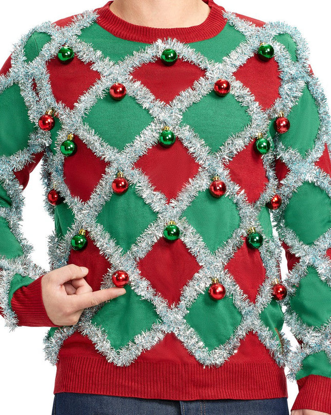 Men's Tacky Tinsel Ugly Christmas Sweater